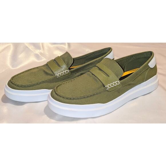 Cole Haan Grand 360 Men's Rally Canvas Penny Loafers C35229 Olive Size 10.5M - Picture 1 of 9